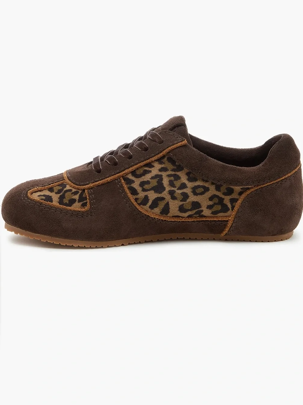 NWT ♥️ Kelsi Dagger Women's Brown Suede Leopard-Panel Casual Sneaker size 6.5